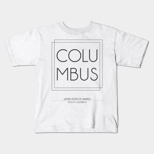Columbus City Minimal Typography 2 Kids T-Shirt